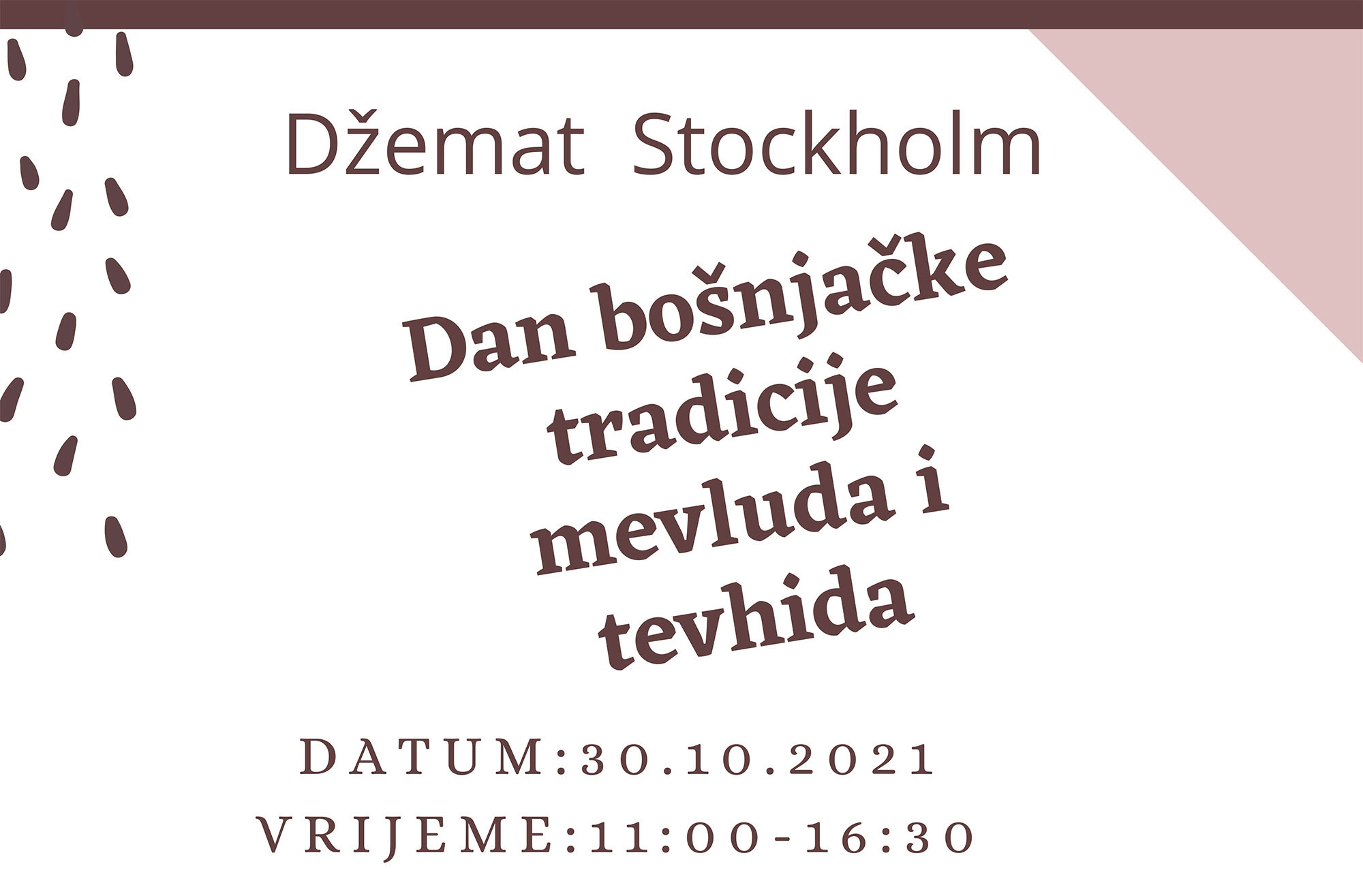 Dan bošnjačke tradicije mevluda i tevhida 30.10.2021. godine